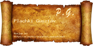 Plachki Gusztáv névjegykártya